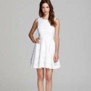 NICOLE MILLER New York White Eyelet Casual Dress - Size 8